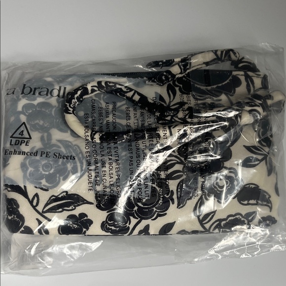 Vera Bradley Floral Black and White Women's wristlet - Picture 3 of 3